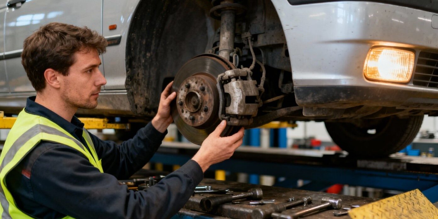 automonteur voert apk uit