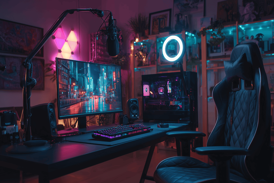 gaming setup pc streamer