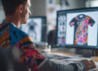 Ontwerpbestand voor dartshirts ontwerpen wordt gecontroleerd op dpi, kleuren en printkwaliteit.