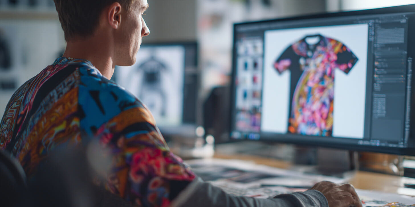 Ontwerpbestand voor dartshirts ontwerpen wordt gecontroleerd op dpi, kleuren en printkwaliteit.