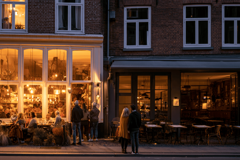druk restaurant naast een lege restaurant