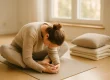 Vrouw in vlinderhouding toont betekenis yin yoga